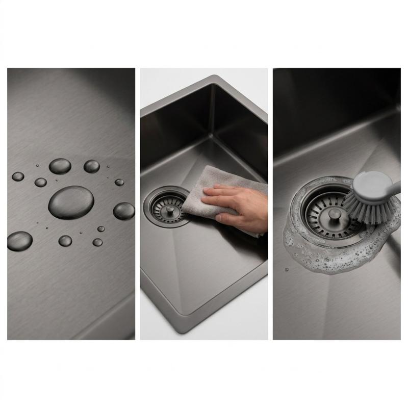 Pure.Sink Luxion Gun metal spoelbak 36x40 cm onderbouw, vlakinbouw en opbouw PLX3640-61
